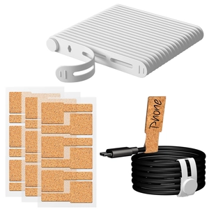 Silicone Cable Management Reusable Ties And Waterproof Identification Labels For Desktop Cord Organizers Office Home Use
