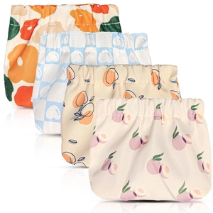 Sac de Rangement de Voyage Portable Multifonctionnel en Polyester Imperméable Pochette à Maquillage Imprimée à Ressort pour Femme