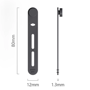 Detail view of black silicone cable ties with 80mm length and adjustable design