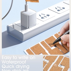 Waterproof cork cable labels set for cord management and identification tags