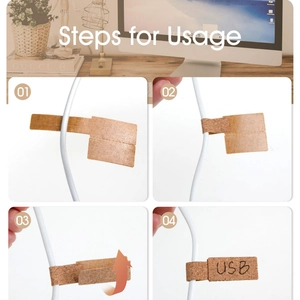 38pcs set of multi-functional cork cable organizers with labels for data and power cords