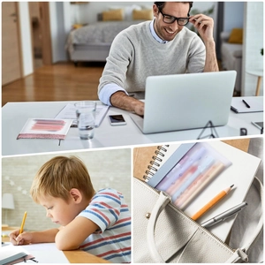 Frosted translucent pencil case showing multi-scenario use for office, school, and daily storage