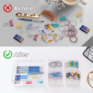 Transparent PP mini storage box set for jewelry and craft supplies organization