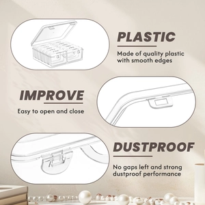 Mini transparent PP jewelry storage box with dustproof lid and secure latch closure