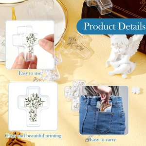 Transparent cross-shaped plastic gift box for First Communion jewelry and keepsakes
