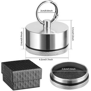 Mini aluminum jewelry box with keychain and quilted gift box for rings or necklaces