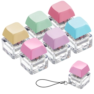 Keyboard Fidget Toy Mechanical Switch Keychain Macaron Plastic Stress Relief Clicky Decompression Accessory