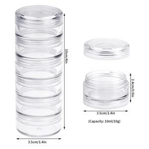 6-layer stackable transparent jewelry storage box for rings and nail art supplies