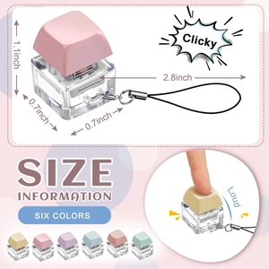 Mechanical keyboard fidget toy keychain with six macaron colors and clicky sound