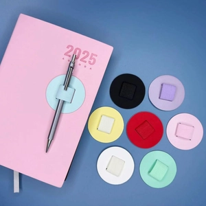Self-adhesive PU leather pen loop holders in various colors for notebooks and tablets