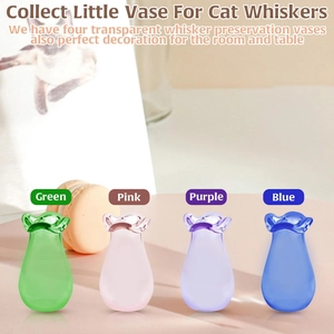 Set of 4 colorful teardrop glass mini flower vases for cat whisker storage and home decor