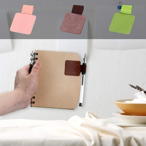 Portabolígrafos adhesivo de cuero PU con lazo elástico para cuadernos de colores