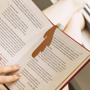 Creative spilled coffee bookmark in 3D liquid design for book lovers and readers