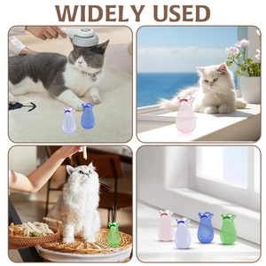 Set of 4 cat-ear shaped glass mini vases in pastel pink, purple, blue, and green colors