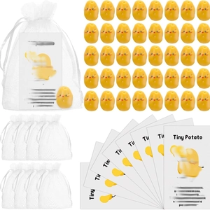 Set Regalo Ispiratore Patata Positiva Con Biglietto e Sacchetto in Organza Simpatica Bambola di Patate in Resina per Ufficio