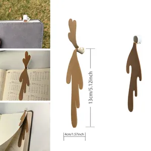 Creative faux leather spilled coffee bookmark with antler shape and size details