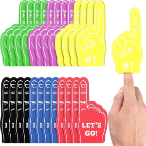 Mini EVA foam finger set in six bright colors for sports cheering and team events