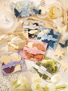 Λεπτομέρεια από vintage υλικά scrapbooking με ανάγλυφα σχέδια λουλουδιών και πεταλούδων