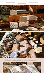 Detailoverzicht van vintage houten stempels met geometrische patronen voor DIY scrapbooking