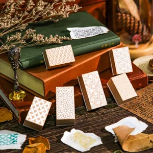 Tampons en Bois Rétro Série Qiwen DIY Scrapbooking Décoration Artisanale Tampon en Caoutchouc de Bois pour Journal