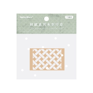 Tampon en bois rétro avec motif en bambou tressé pour le scrapbooking et la décoration