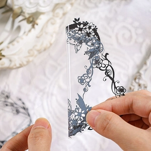 Vintage stickers met bloemenlijst en botanische silhouet voor DIY journaling