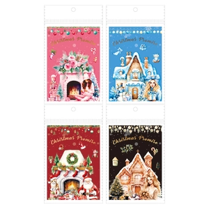 Set of four Christmas Promise PET stickers with festive illustrations for journaling