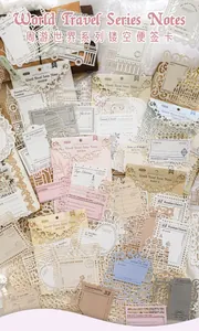 Detailed hollow paper stickers featuring world landmarks for vintage scrapbooking