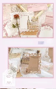 Detailed laser-cut vintage world landmarks paper scraps for journaling and DIY scrapbooking