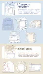 Laser-cut hollow special paper scrapbooking card with architectural landmarks travel theme