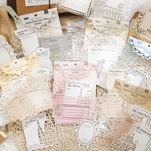 World Travel Series 10-piece hollowed-out vintage paper set with global landmarks