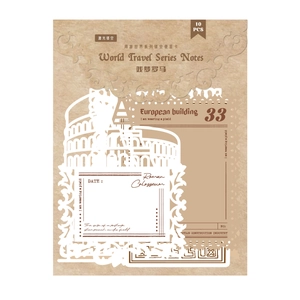 World Tour series laser-cut hollow stationery cards with Colosseum theme 10pcs pack