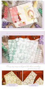 Λήψη macro από χαρτί scrapbooking με 3D ανάγλυφα ρετρό τριαντάφυλλα και άνθη κερασιάς