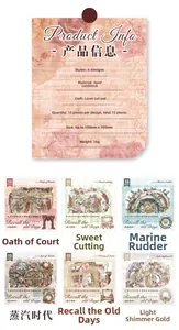 Detailweergave van 6 vintage lasergesneden holle kartonnen frames voor DIY-scrapbooking