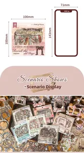 Macro-opname van vintage holle frame stickers voor retro DIY scrapbooking decoraties