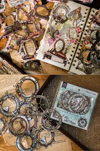 Vintage nautical rudder frame stickers for scrapbooking and DIY decoration, 15 pieces