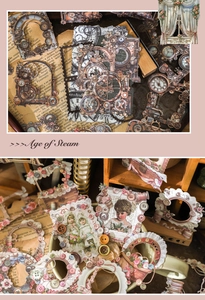 Macro-opname van vintage steampunk en Victoriaanse scrapbooking frames met tandwielen