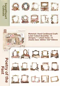 Macro detail van vintage lasergesneden holle kartonnen frames voor DIY scrapbooking decor