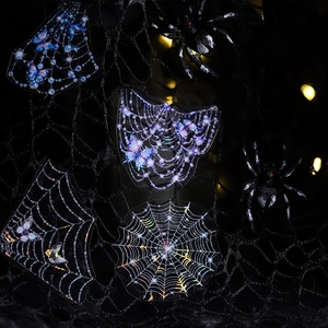 Holographic spider web and butterfly stickers for DIY scrapbooking with laser shell finish