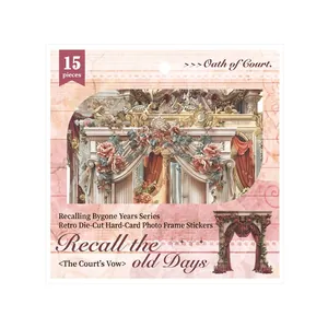 15 stuks vintage uitgesneden frame stickers met elegante Europese hofmotieven