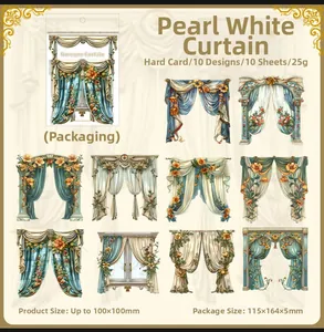 Papeles vintage serie cortina barroca para manualidades con diseños de encaje ornamentados