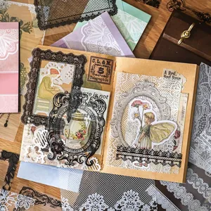 Vintage PET kantstickers set van 20 stuks voor scrapbooking en artistieke decoratie