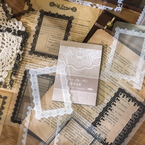 Starry Sky Mist PET kantrand stickers voor journaling met vintage decoratieve kaders