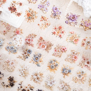 Nastro in PET barocco con motivi floreali vintage fustellati per scrapbooking e diari