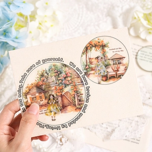 Pegatinas de jardín vintage con ilustraciones florales para decorar diarios