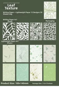 Dettaglio carta per scrapbooking con texture di foglie e ritagli decorativi per DIY