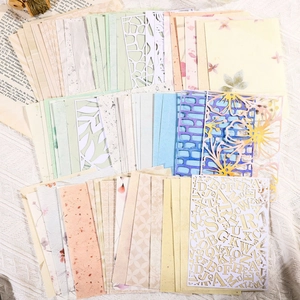 Set di carta artistica vintage per DIY journal con motivi traforati al laser