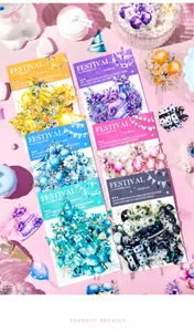 Macro shot of colorful PET festival stickers featuring balloons and flowers for DIY journals