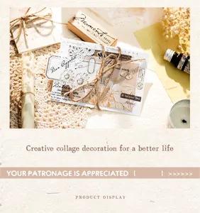 Detalle de papel vintage para scrapbooking con pegatinas y cuerda retro