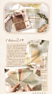 Collage detallado de papel decorativo vintage para scrapbooking con texturas de flores